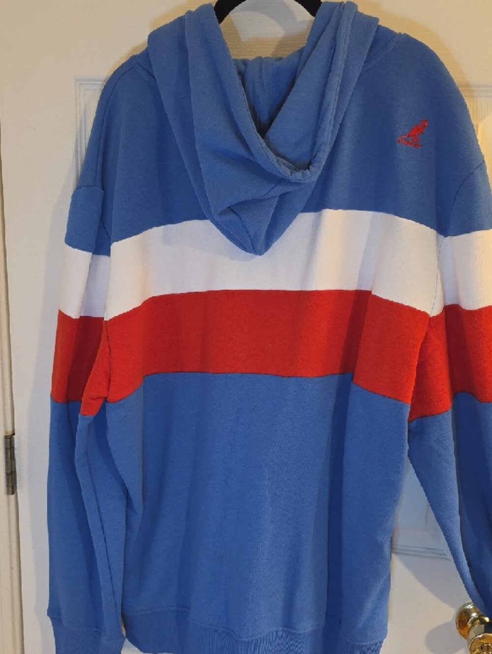 Kangol Blue White Red Striped Hooded Zip Jacket - Picture 6 of 6